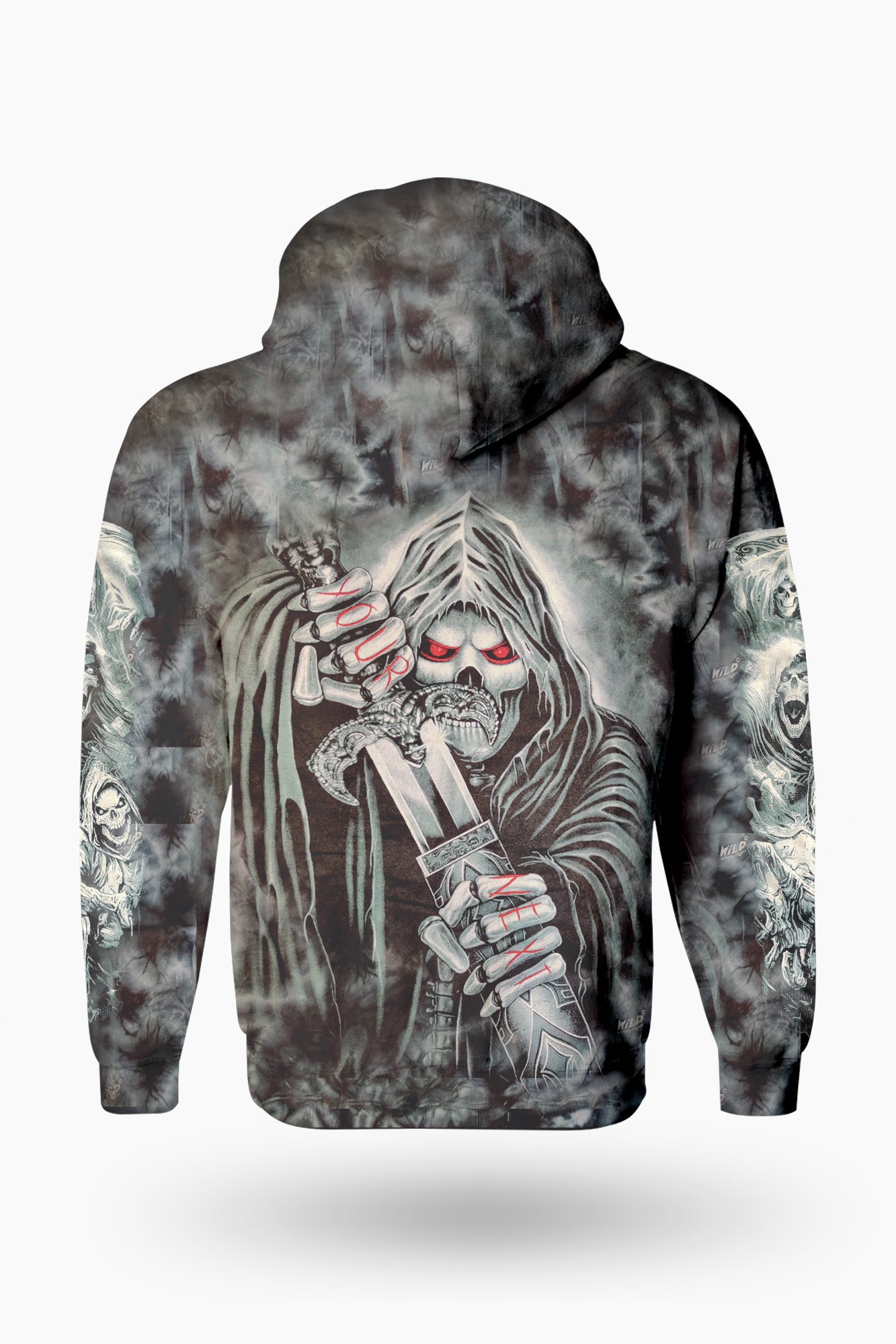 Wild Clothing Skeleton with sword full print Hoodie - Wild-Clothing