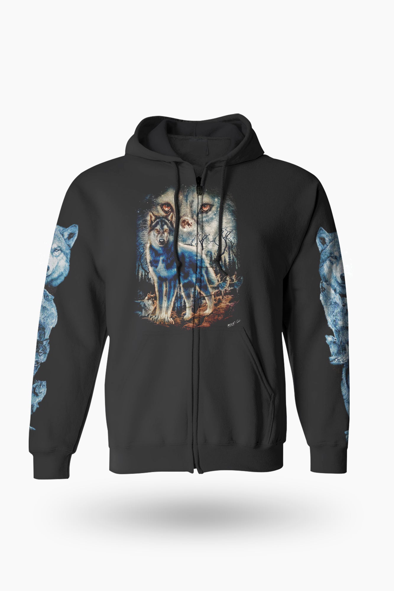 Wild Clothing Wolf mit Wolfsrudel Hoodie - Wild-Clothing