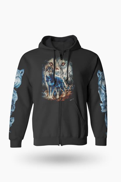 Wild Clothing Wolf mit Wolfsrudel Hoodie - Wild-Clothing