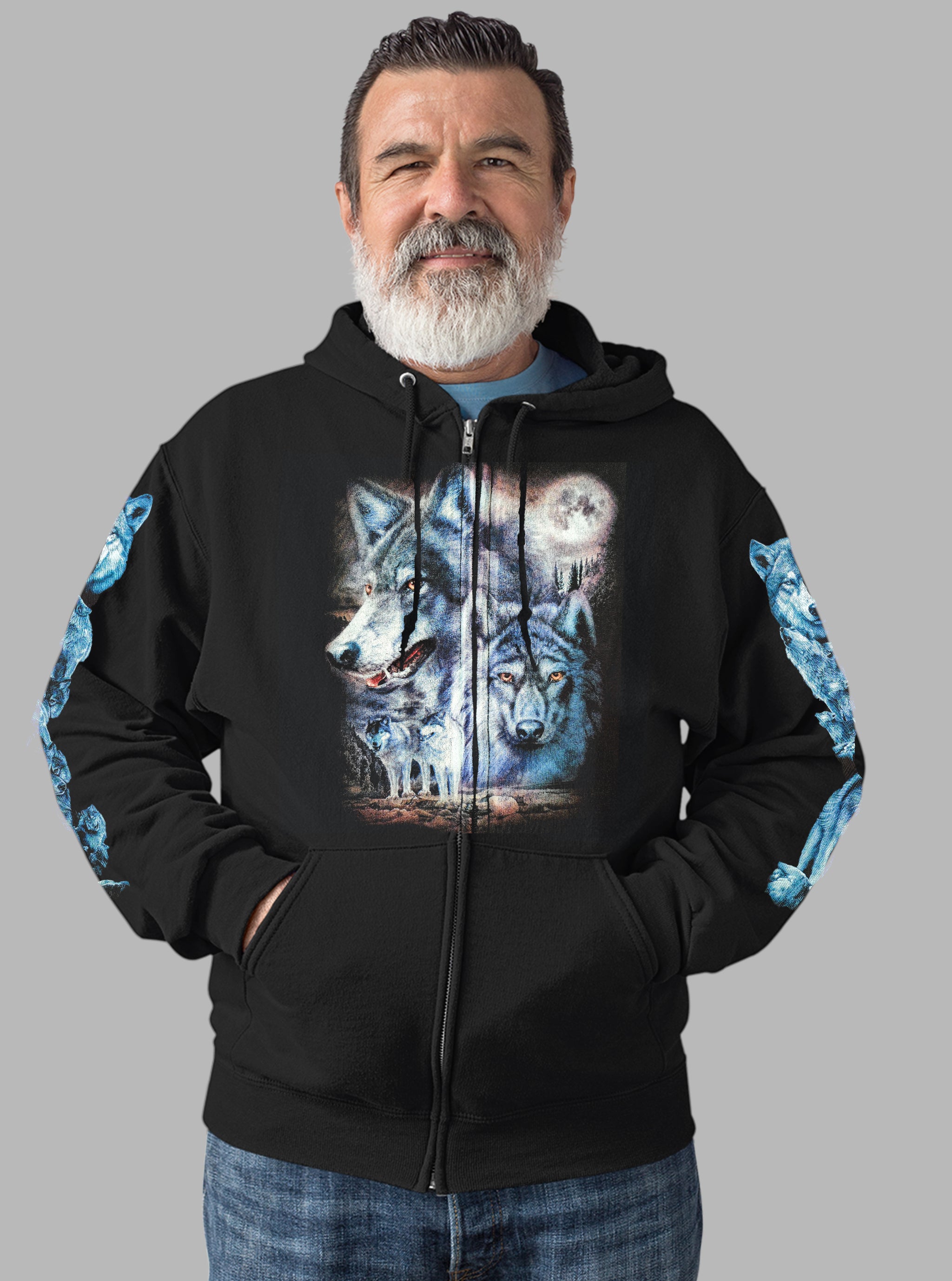 Wild Clothing Zwei Wölfe Hoodie - Wild-Clothing