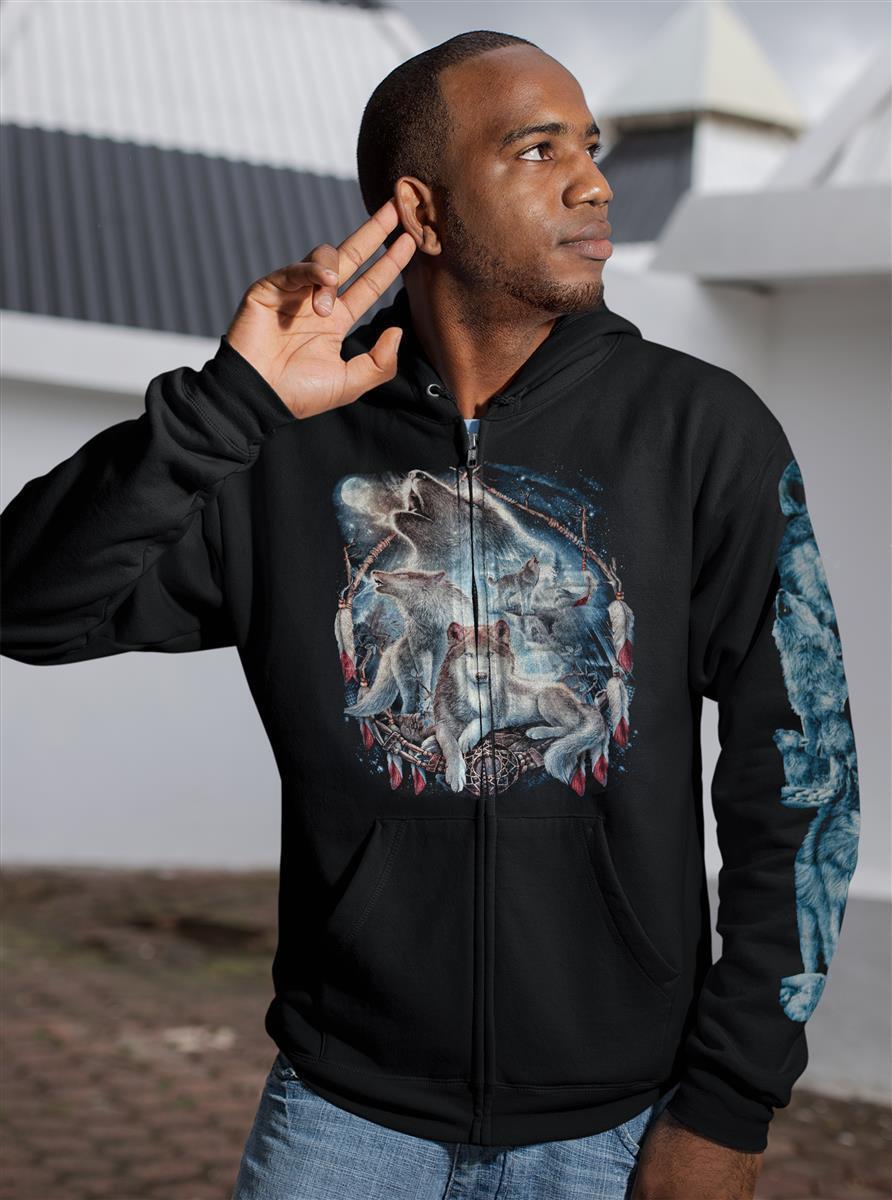 Wild Clothing Wolfsrudel im Traumfänger Hoodie - Wild-Clothing