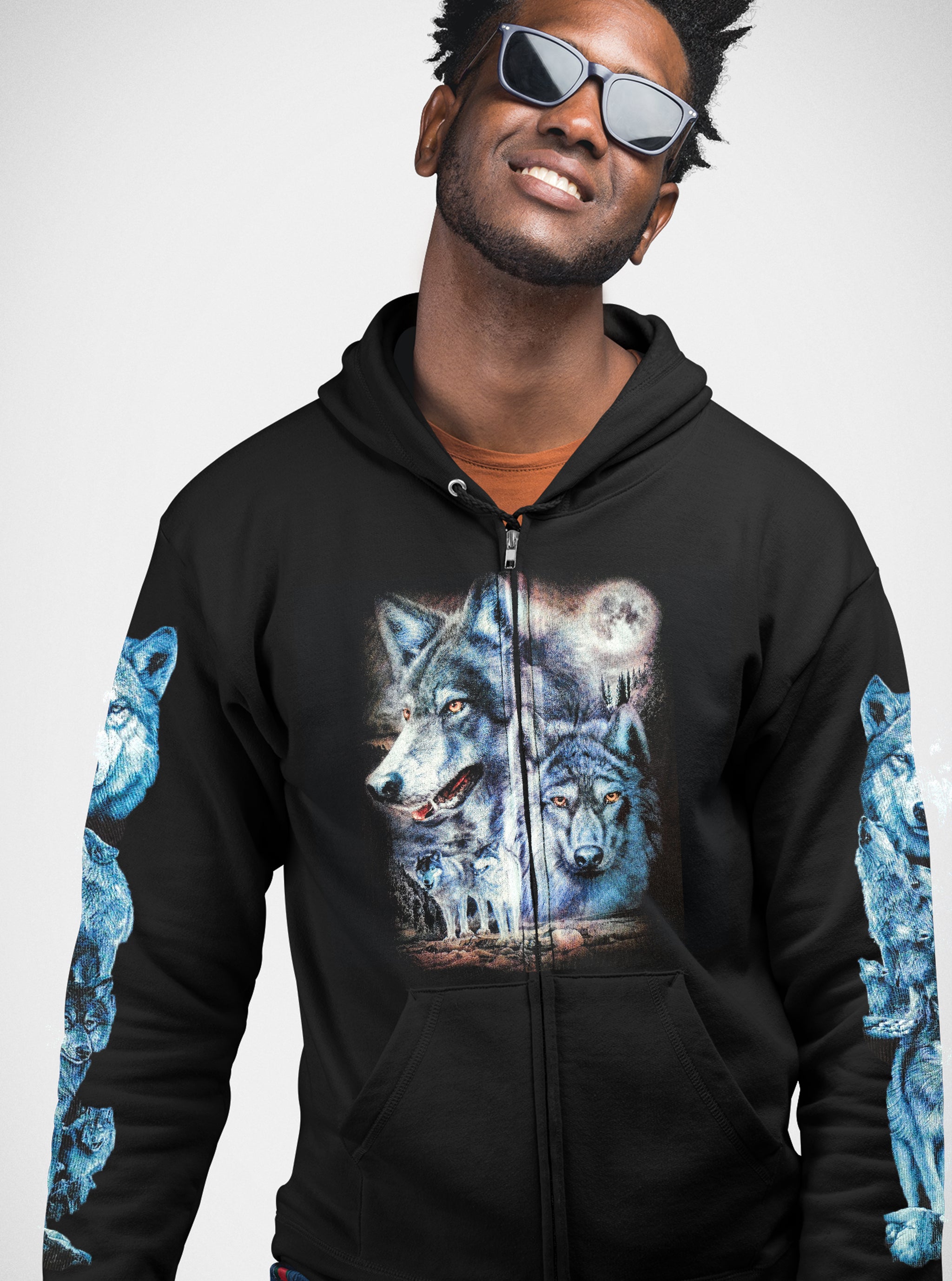 Wild Clothing Zwei Wölfe Hoodie - Wild-Clothing