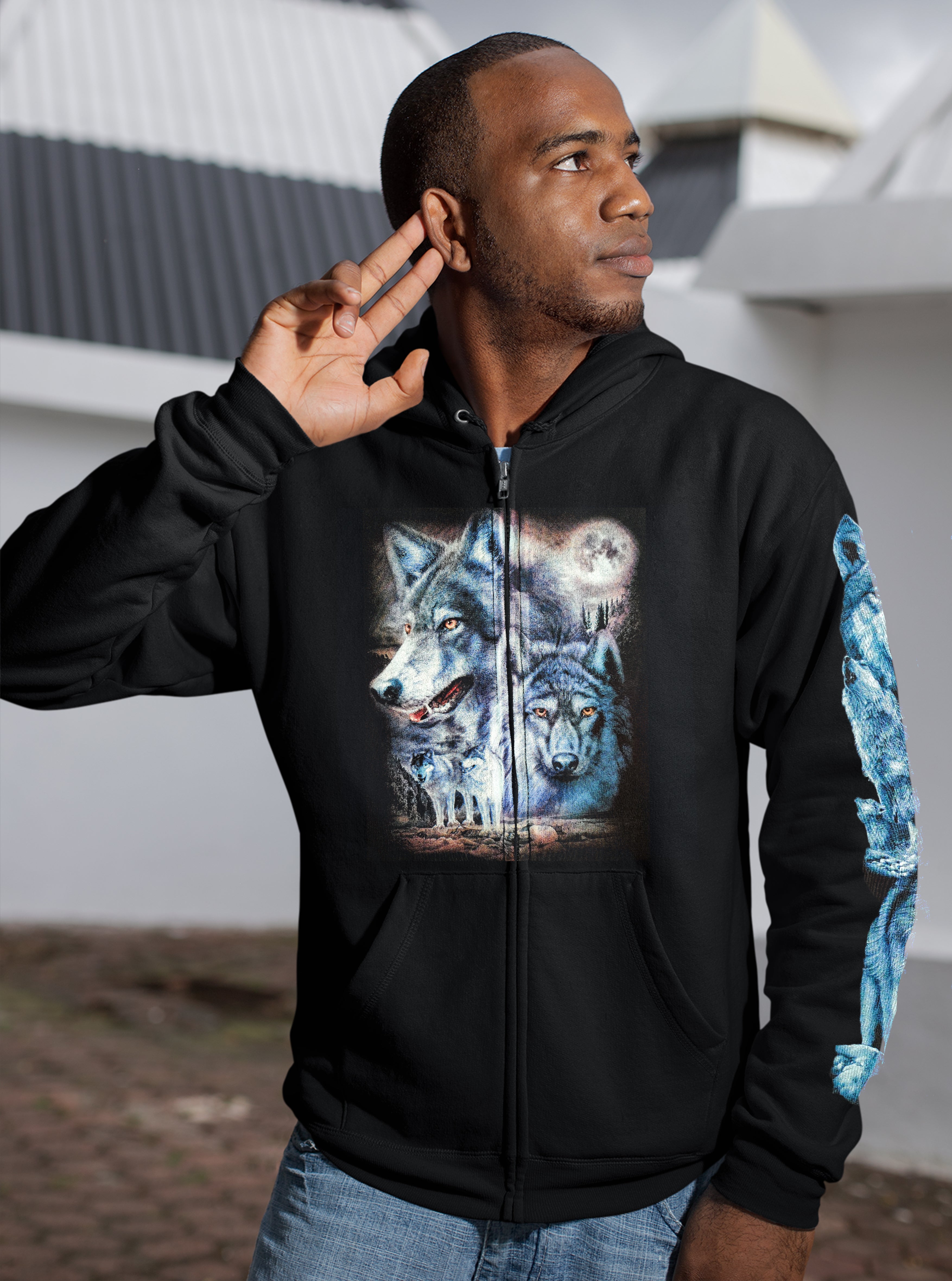 Wild Clothing Zwei Wölfe Hoodie - Wild-Clothing