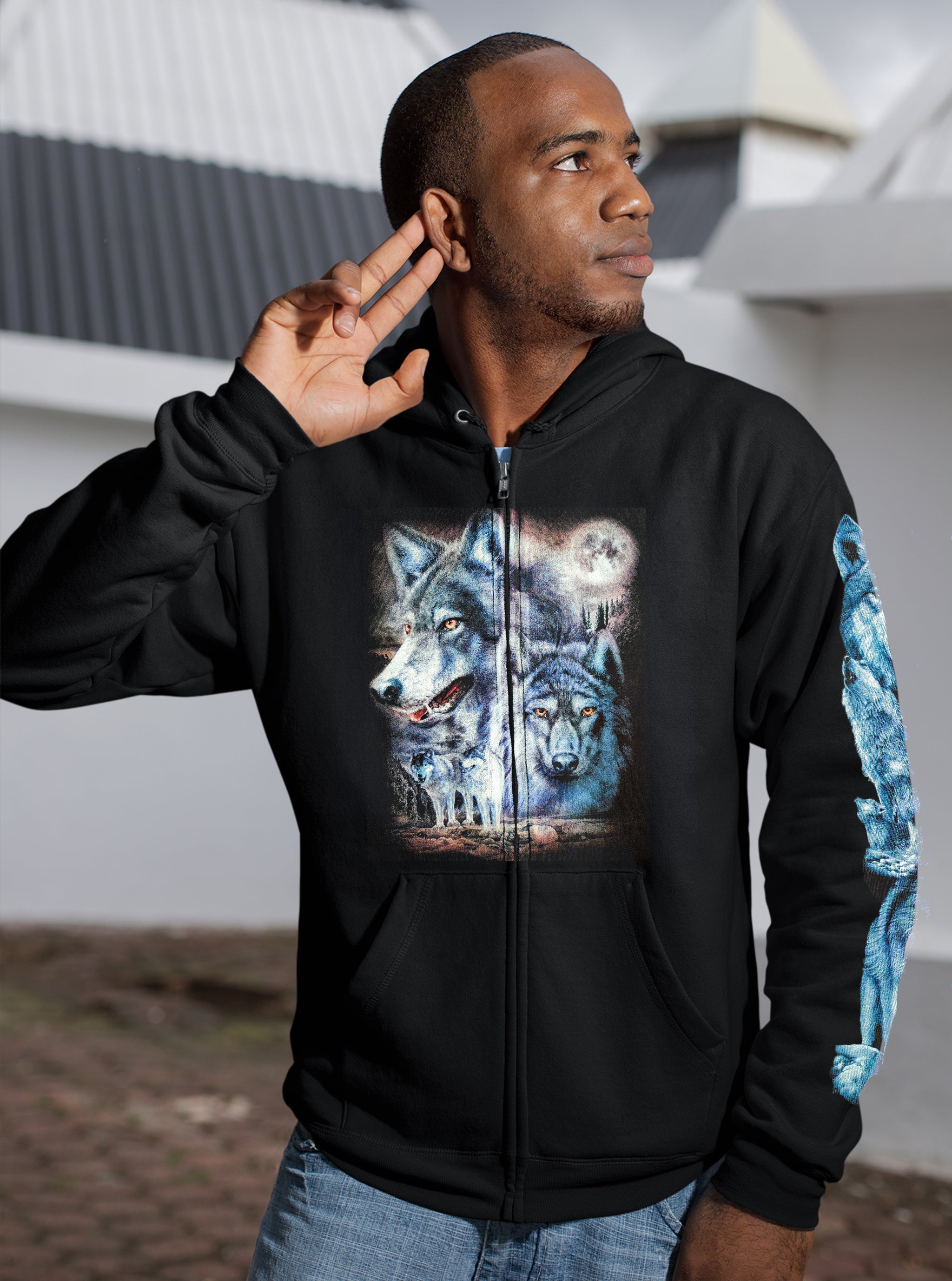 Wild Clothing Zwei Wölfe Hoodie - Wild-Clothing