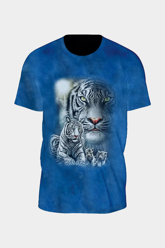 Wild Clothing Blau Tiger familie T-Shirt - Wild-Clothing