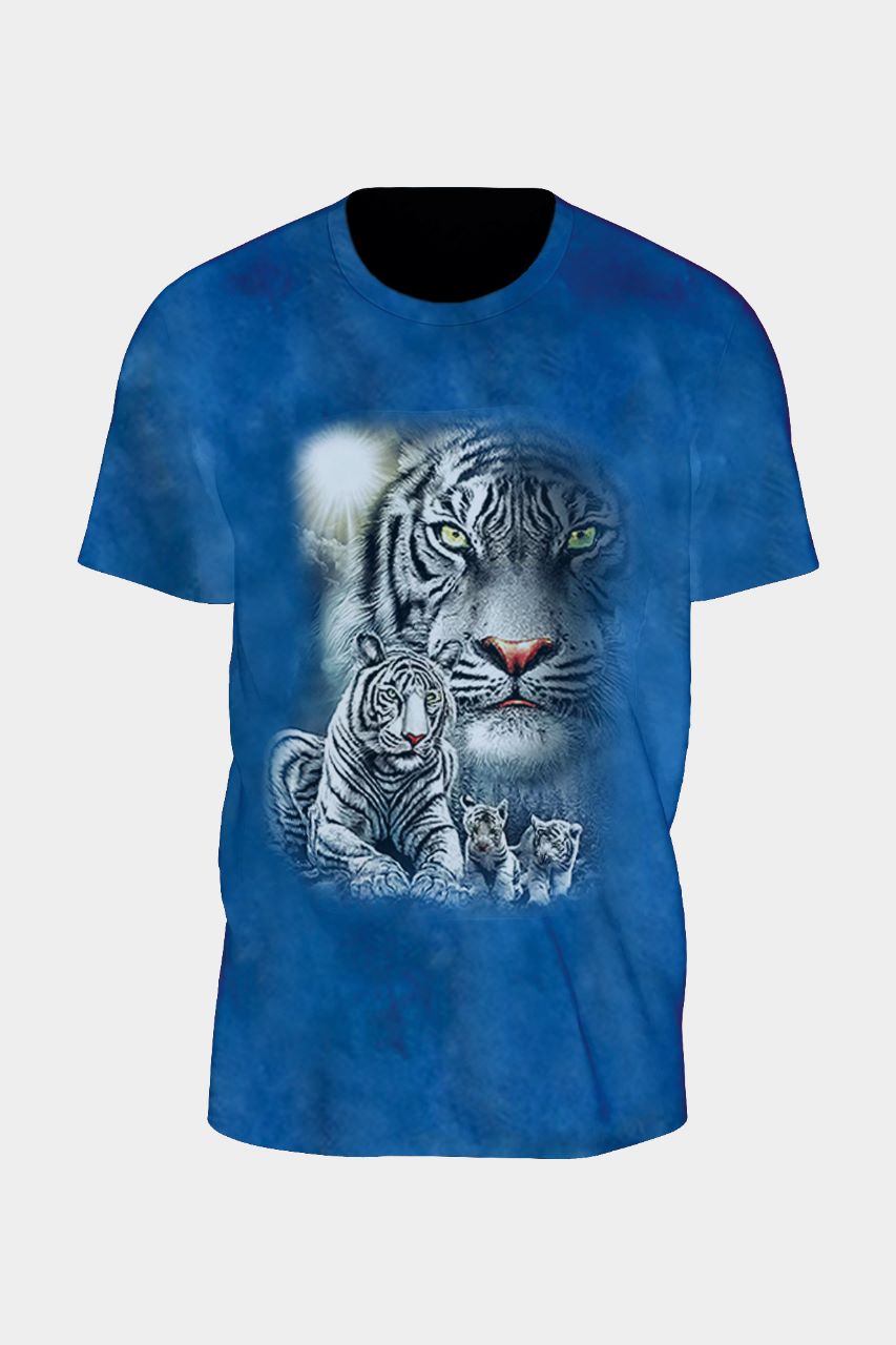 Wild Clothing Blau Tiger familie T-Shirt - Wild-Clothing