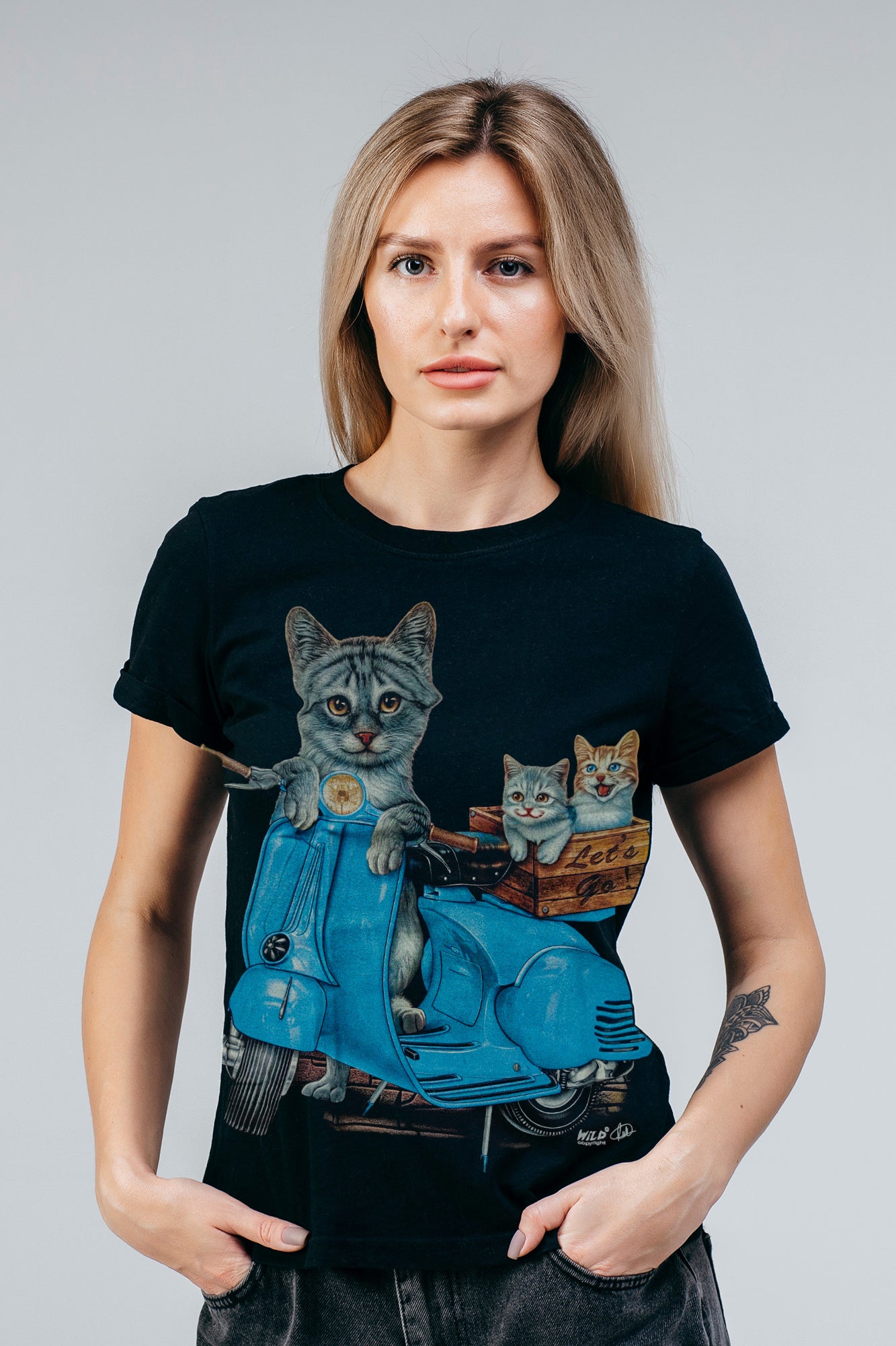 Wild Clothing Katzen Biker T-Shirt - Wild-Clothing
